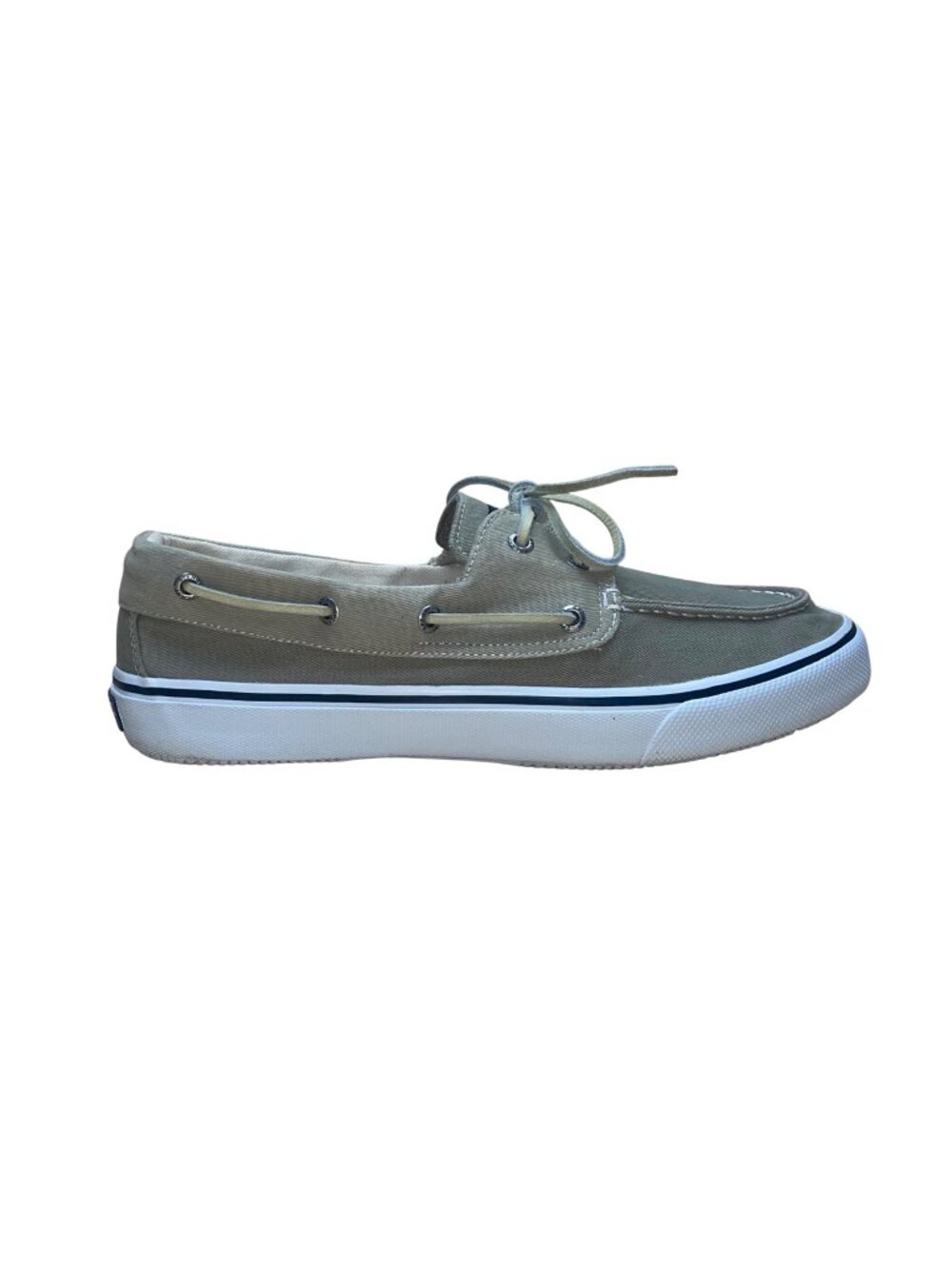 Sperry Men’s Light Olive Canvas Lace-Up  Bahama II Boat Shoes Size 11M